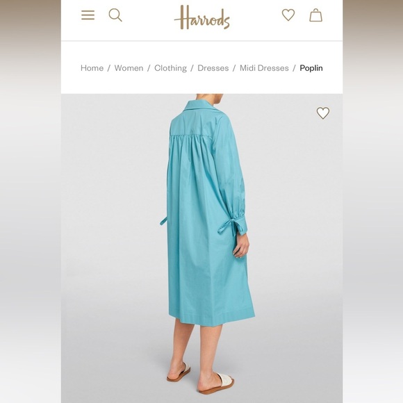 NWT MAX MARA Poplin Midi Dress Size:Medium US6 Light Blue Spring/Summer/Vacation - Picture 11 of 17